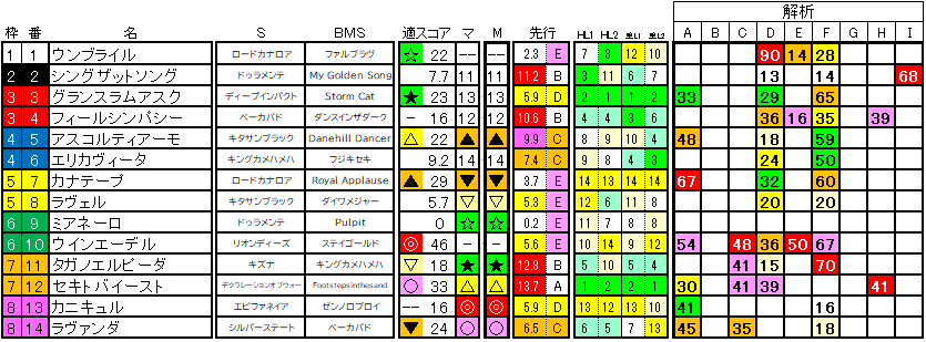 2025　府中牝馬Ｓ　ラップ適性